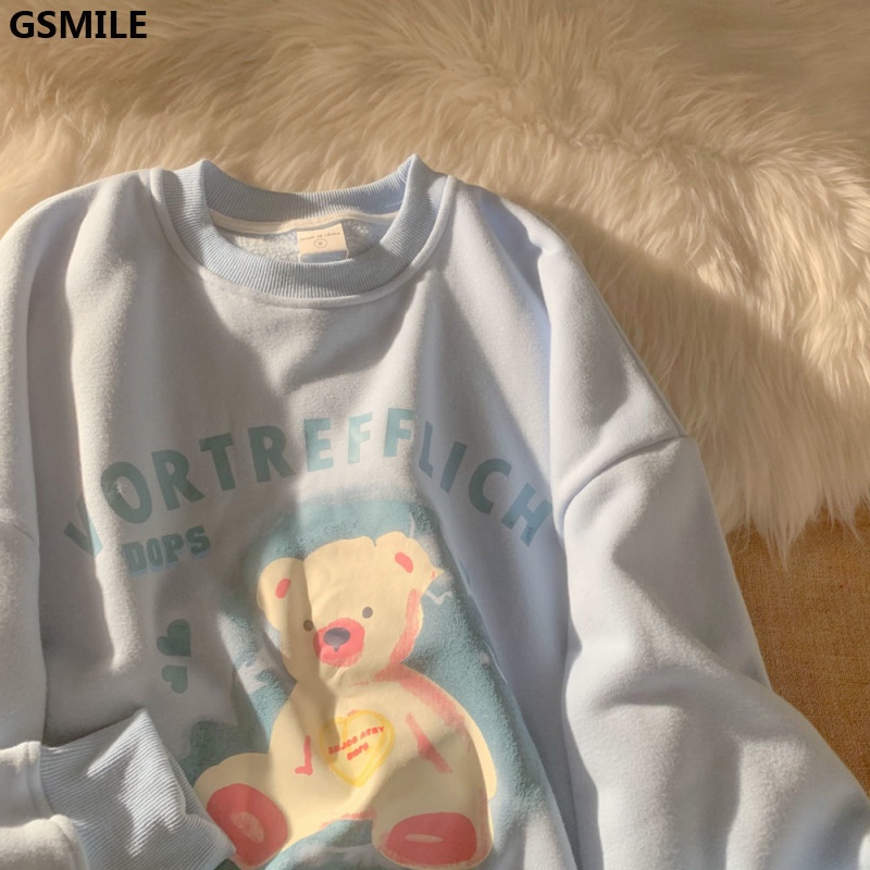Áo Sweater In Hình Gấu Hoang Dã Mùa Thu Và Đông