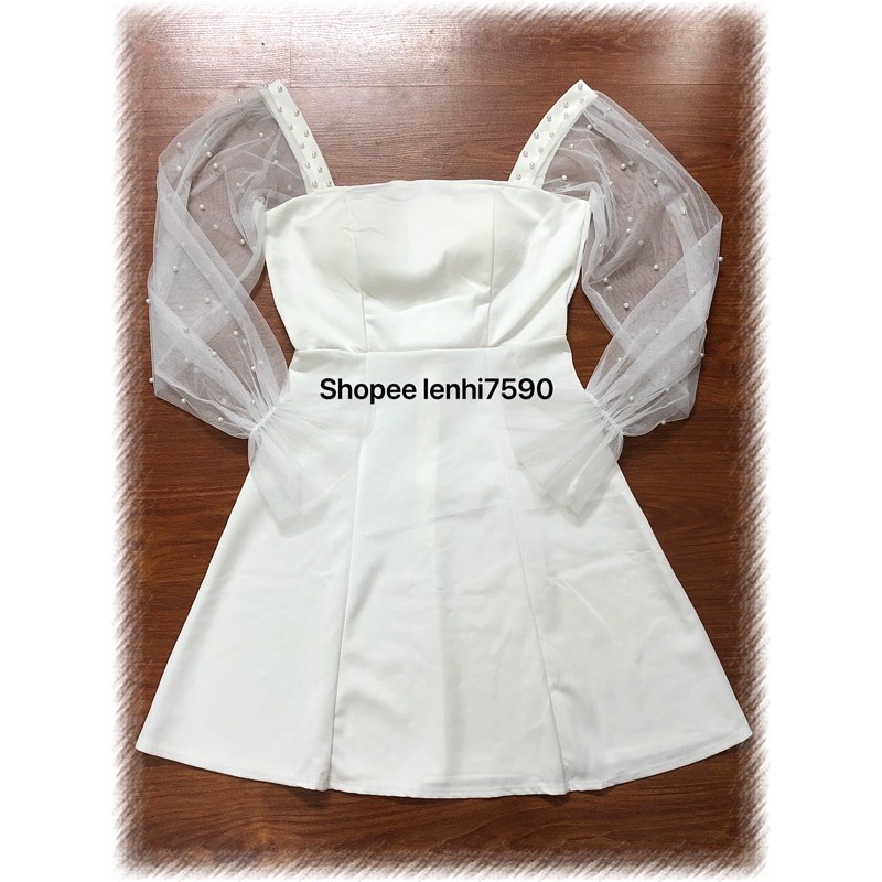 [Rẻ Vô Địch] Đầm dáng xoè dự tiệc phối lưới kết cườm dịu dàng sang trọng giá rẻ | BigBuy360 - bigbuy360.vn