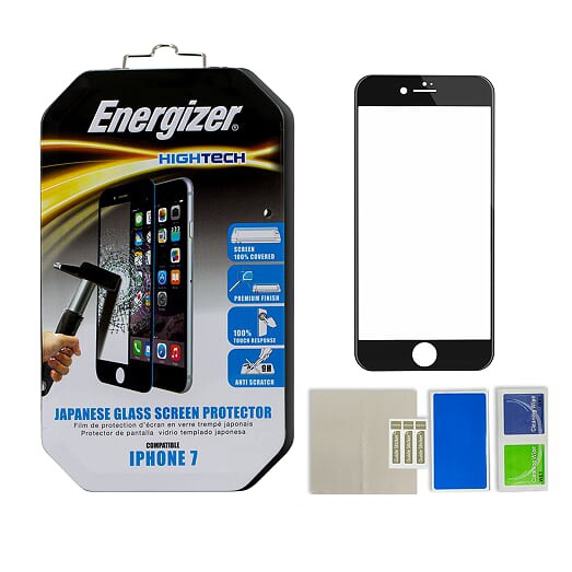 Miếng dán cường lực full viền Energizer cho iPhone 7 / 7S - ENHTTGPRIP7 (Đen)