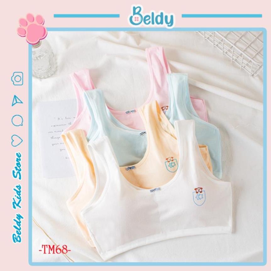 Áo lá học sinh có mút, Áo Bra bé gái cotton có đệm mút  Lypeo  Fashion BB