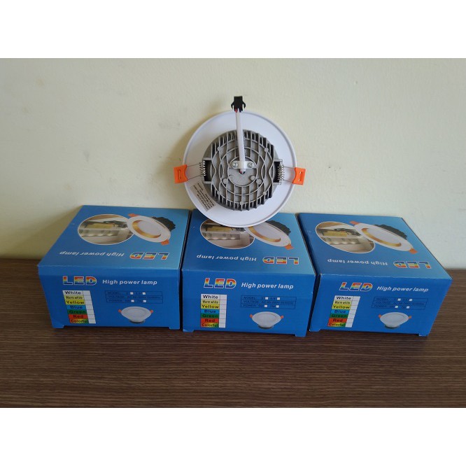 Đèn âm trần 9W Viền Vàng / Viền Bạc 3 chế dộ màu phi 110