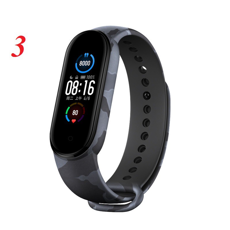 Xiaomi Miband 5 miband5/ Miband 6 / miband6 - Dây đeo thay thế silicon camo rằn ri phiên bản phong cách thời trang