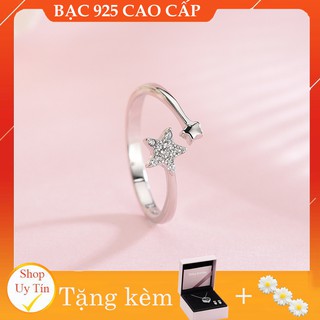 [FREE SHIP] Nhẫn Tay Bạc Nữ Hình Sao Đá Bạc 925 Chuỗi Store Trang Sức Nhẫn Bạc 925Tặng Kẹp Tóc Hoa Cúc Bảo Hành 60 Năm