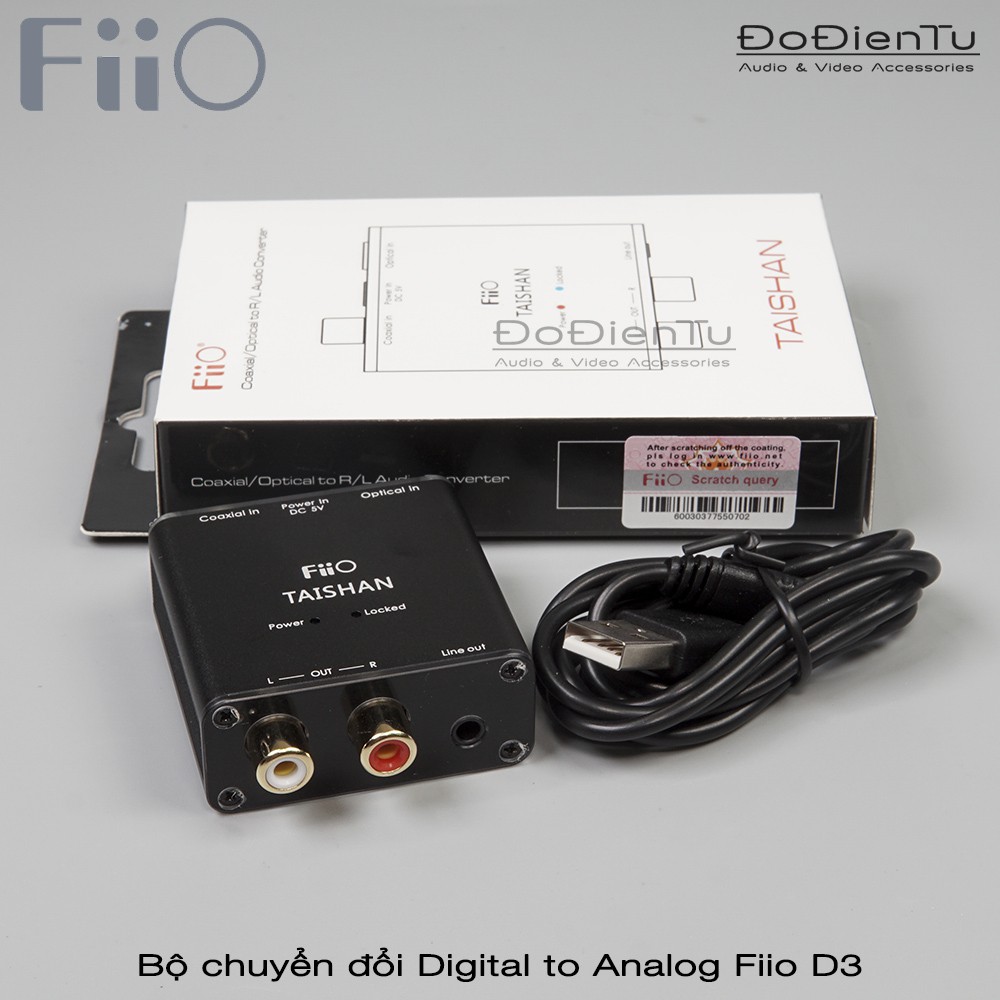 Fiio D03K - Bộ chuyển đổi âm thanh cáp quang optical sang bông sen