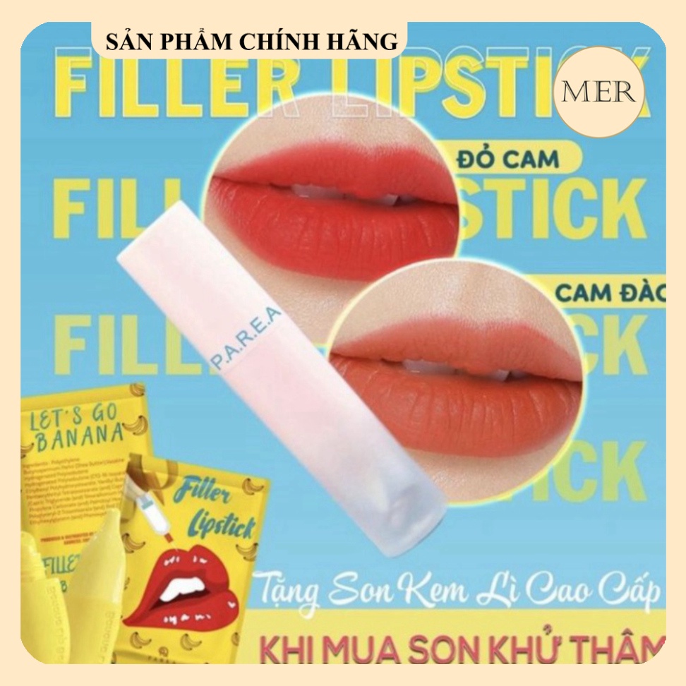 [Hot] Son Filler Collagen Chuối Khử Thâm Parea cùng son màu Chu Lipstick 🍎🍎