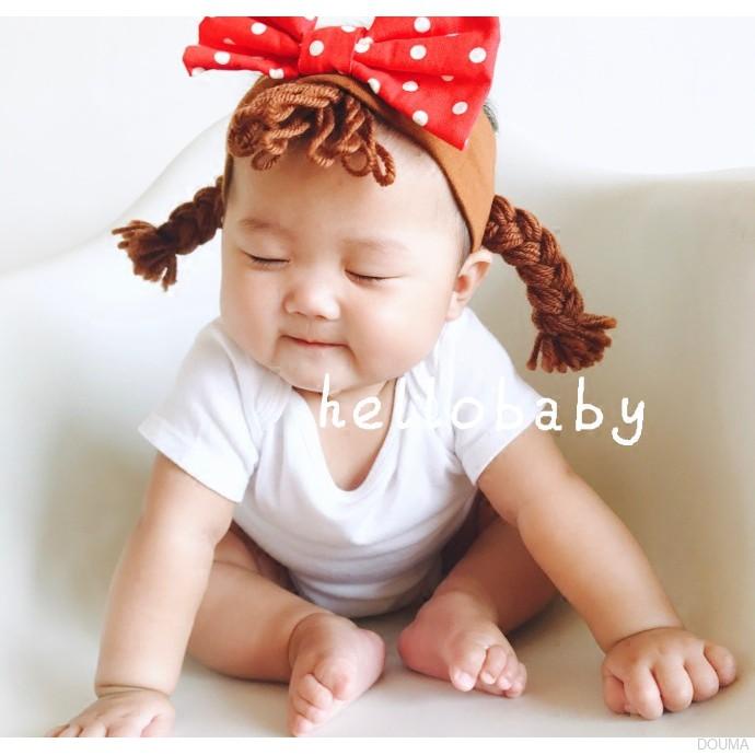 Băng Đô Co Giãn Thắt Nơ Xinh Xắn Cho Bé Gái