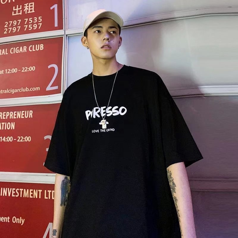 Áo Thun Tay Ngắn Dáng Rộng In Chữ Thời Trang Mùa Hè Cho Nam Và Nữ Size M-5XL