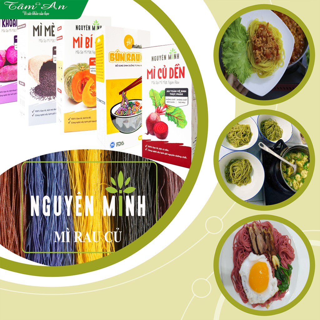 Bún/ Mì Rau Củ Nguyên Minh (MORIS) - Hộp 300g - Mỗi cọng bún 1 cọng rau, dai ngon bổ dưỡng phù hợp cho cả Bé ăn dặm