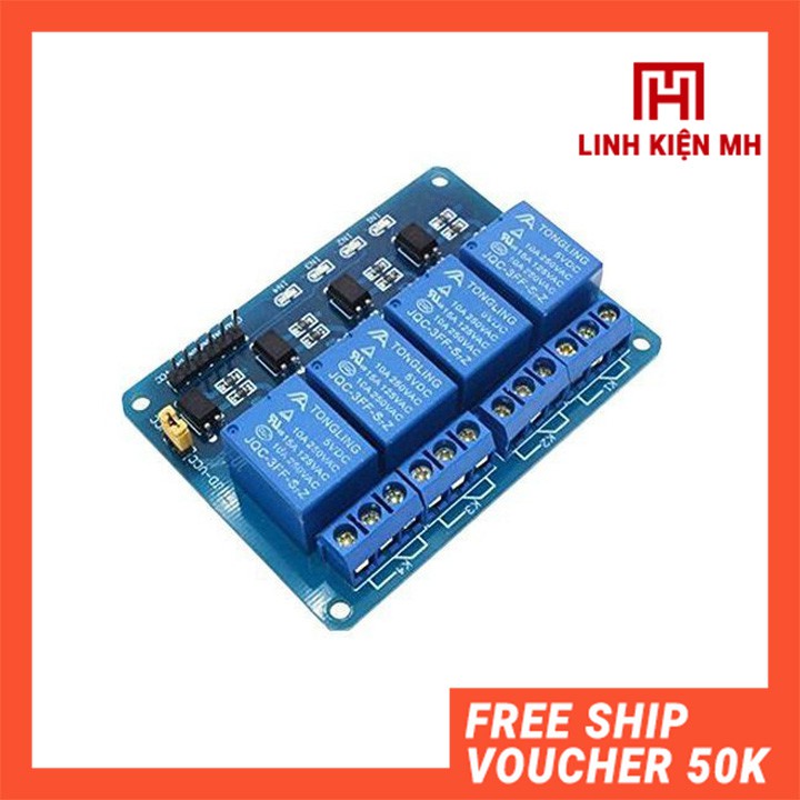 Module 4 Relay Với Opto Cách Ly 5V Đóng Cắt Thiết Bị Điện 10A