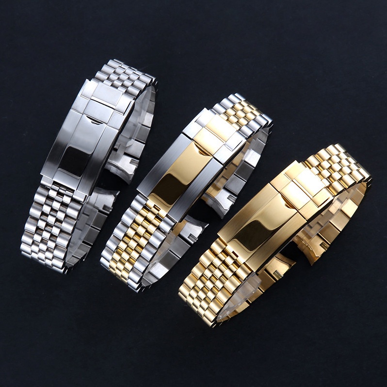 Dây Đeo Đồng Hồ Bằng Thép Không Gỉ 20mm Logo Rolex DAYTONA Tàu Ngầm