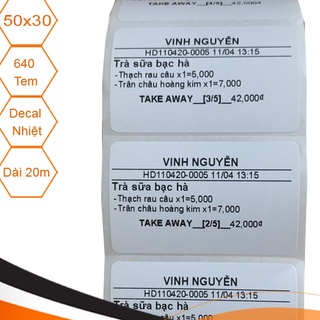 Decal Trà Sữa 50x30 [20m - 640 Tem]