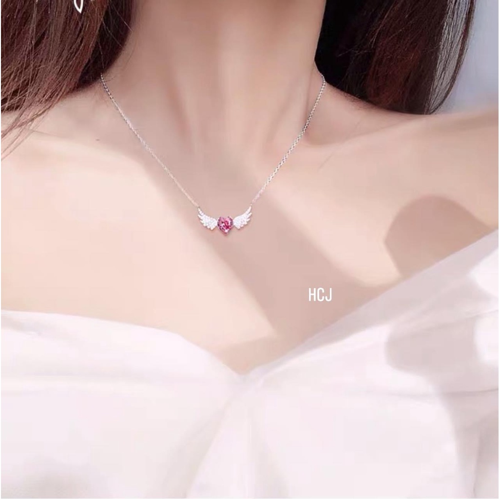 Dây chuyền cánh thiên thần đính đá chuẩn bạc ta sáng đẹp - Kho sỉ bạc Nhất Linh