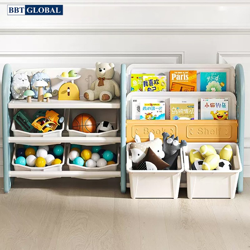 Kệ để đồ chơi kèm giá sách cho bé BBT GLOBAL SH9605