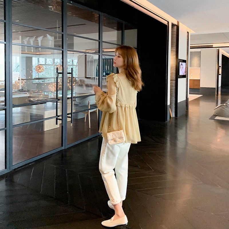 Áo chiffon BH Hàn Quốc dáng rộng dài tay thời trang dành cho nữ 2022