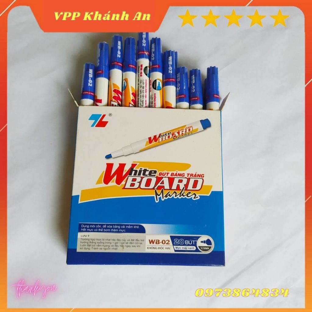 Bút viết bảng trắng WB 02 mực xanh