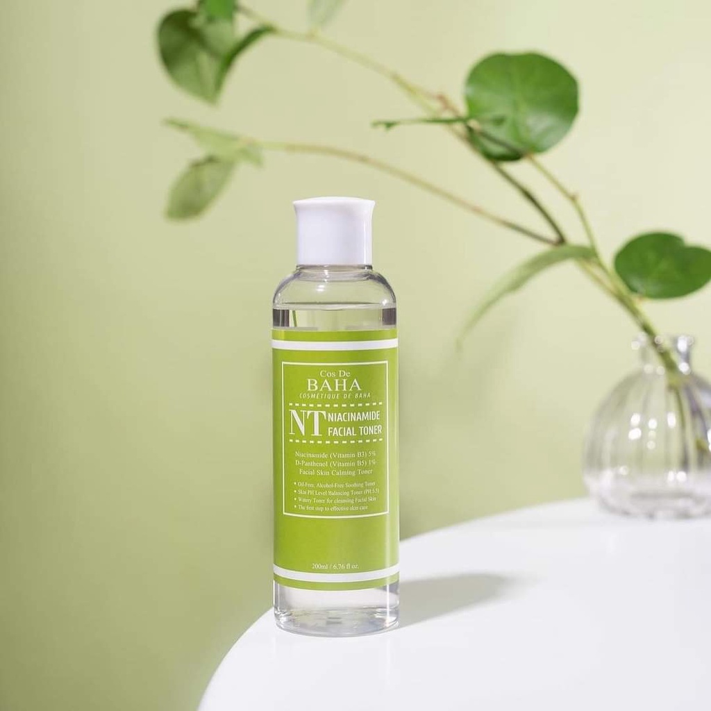 TONER HỖ TRỢ DƯỠNG ẨM, KIỀM DẦU VÀ LÀM ĐỀU MÀU DA COS DE BAHA NT NIACINAMIDE FACIAL 200ML CHÍNH HÃNG - 9672