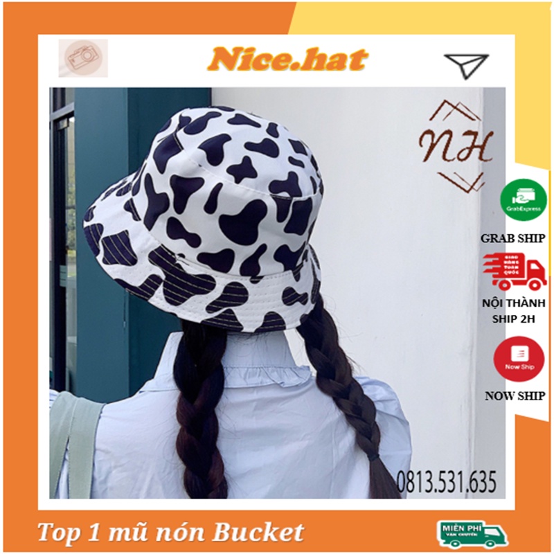 Mũ Bucket BÒ SỮA hai mặt ulzzang nam nữ đội ok - ẢNH THẬT - Nón bucket M15