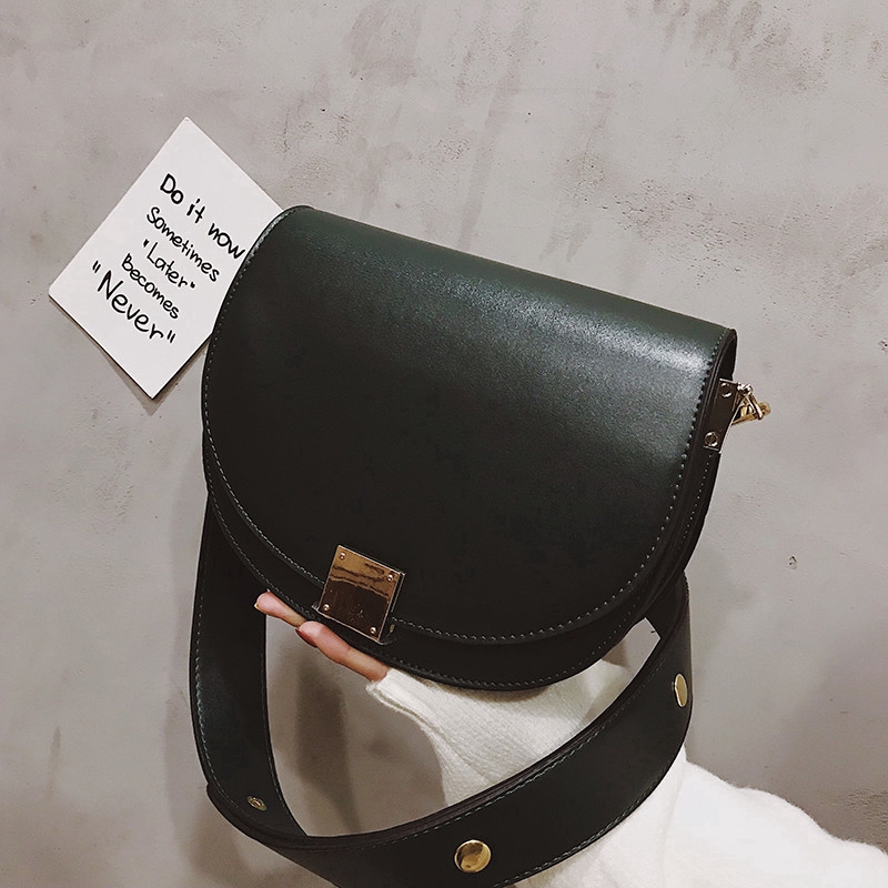 Túi đeo vai IELGY có khóa cài hình vuông thời trang cho nữ