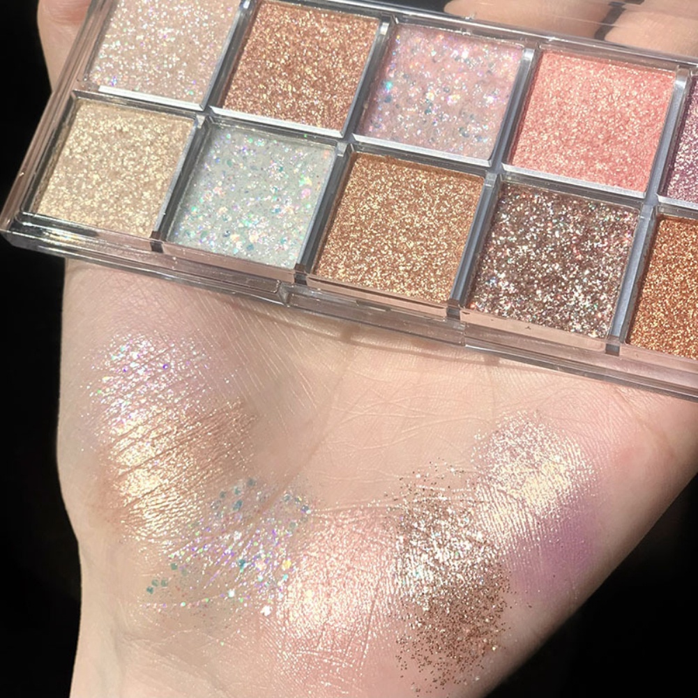 Dikalu Mười Color Eyeshadow Palette Siêu Không Cất Cánh Trang Điểm Lâu Chống Thấm Nước Chống Thấm Mồ Hôi Ngọc Trai Mờ bảng Phấn Mắt Uni