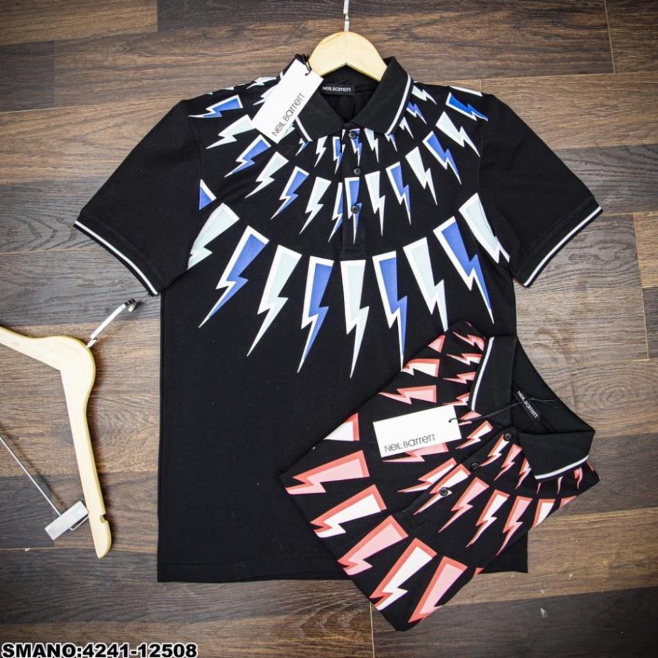 [Ảnh Thật] Áo polo nam in hình tia sét ở Cổ - Áo Phông cổ bẻ cao cấp cho nam