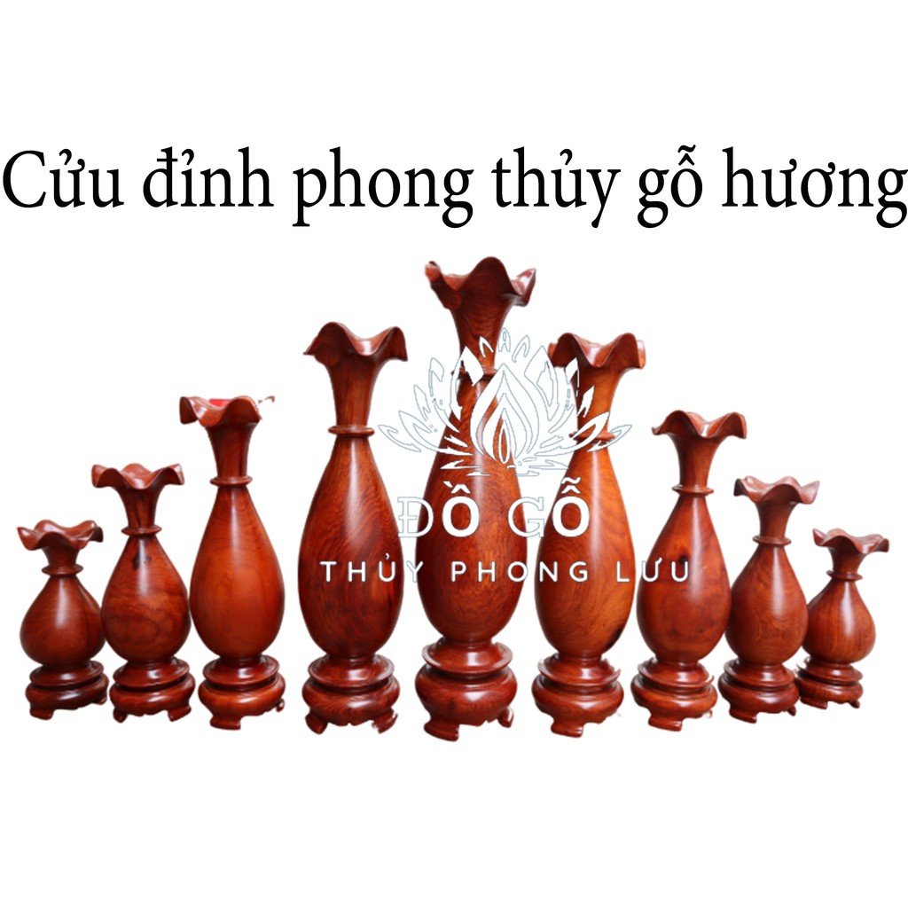 Bộ cửu đỉnh gỗ hương cao cấp sang trọng