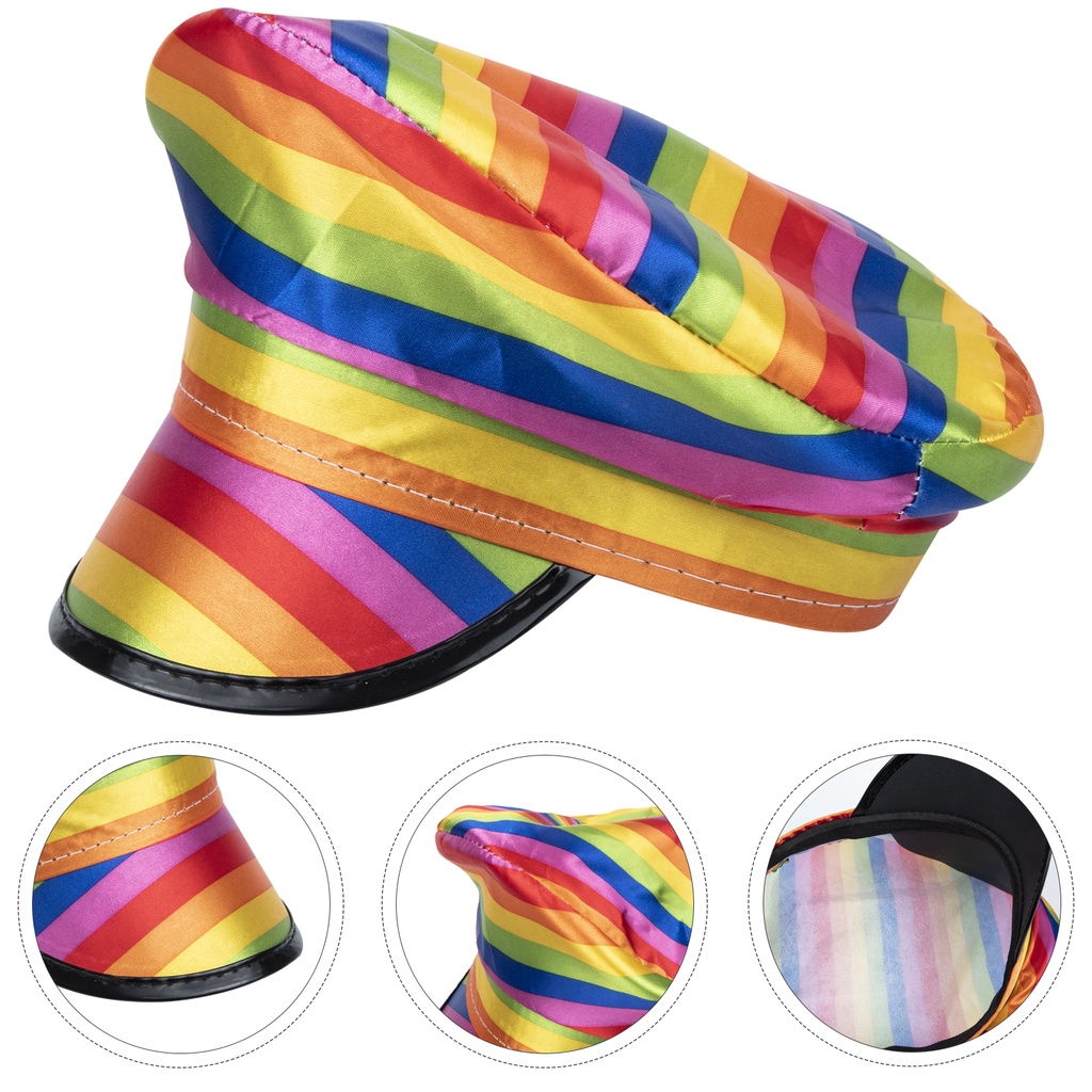 Nón Thuyền Trưởng Màu Cầu Vồng Dùng Hóa Trang Độc Đáo❤️