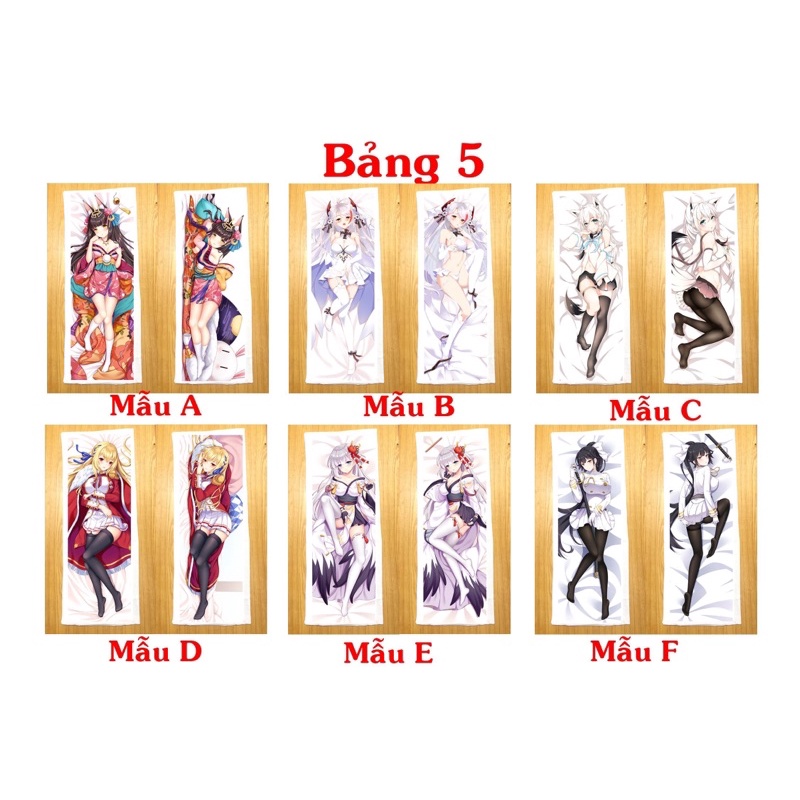 Gối dài Game Azur Lane 2 mặt ảnh 40cm x 1m / Gối ôm ngủ Azur Lane