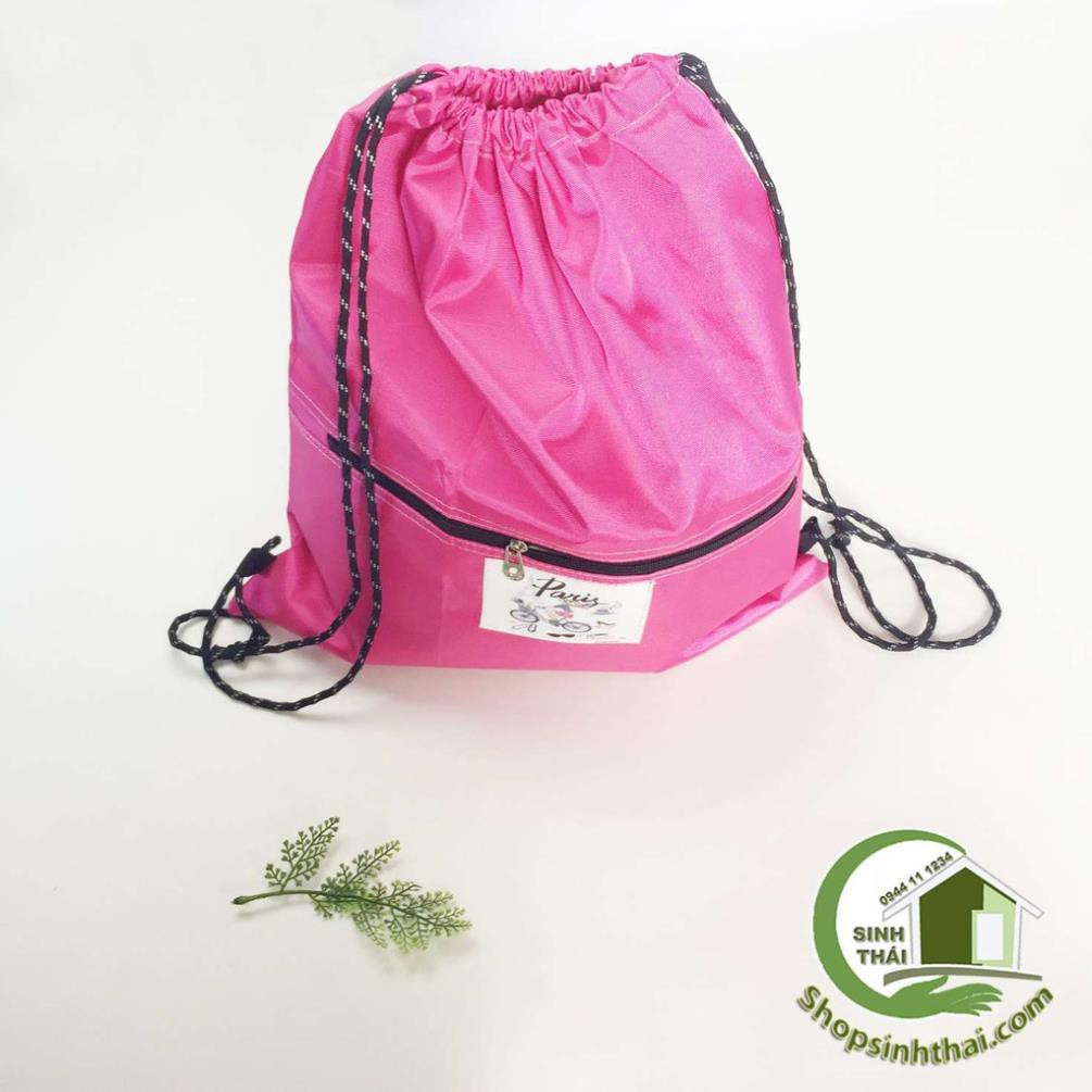 Balo vải kaki dù siêu gọn nhẹ, không thấm nước - màu đen - balo vải thể thao, đi phượt, du lịch, đi chơi