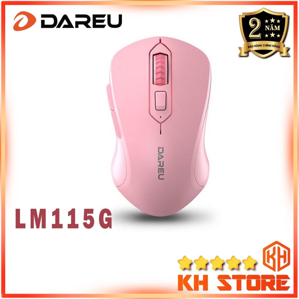 Chuột máy tính, chơi game Không Dây giá rẻ DAREU LM115G Pink