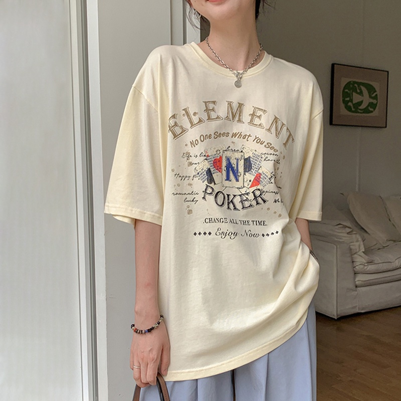 NRVP Áo Thun Cotton Tay Ngắn Cổ Tròn Màu Trơn Thời Trang Dành Cho Nữ