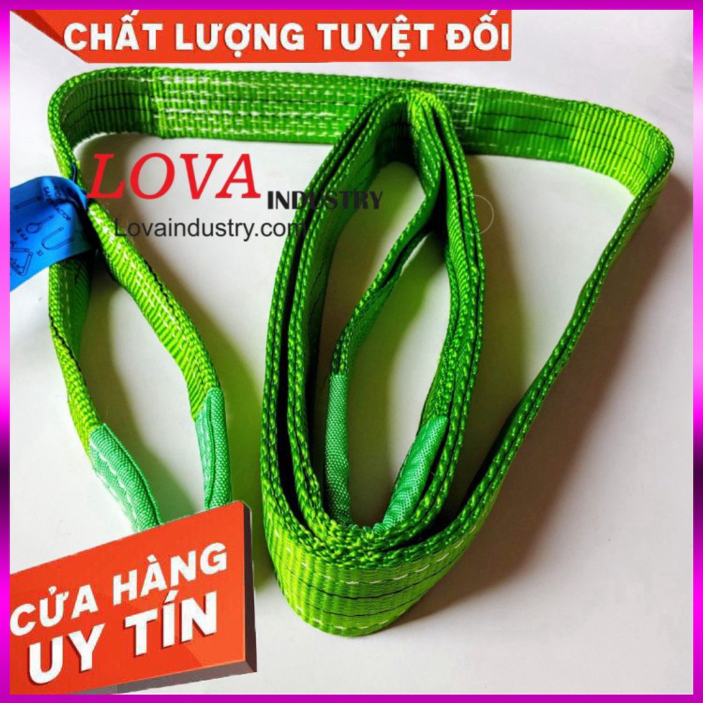 Dây Cáp Vải Cẩu Hàng 2 Tấn, Hệ số 5:1, Dài 1-10 Mét, 2 đầu mắt, bản 50mm Kho Miền Nam