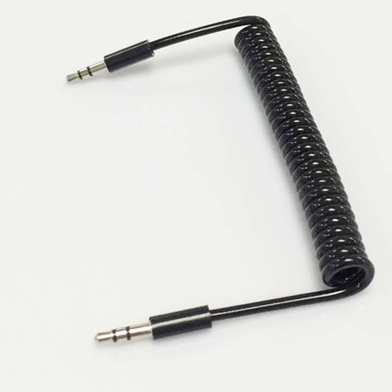 3FeeT Lò Xo Cuộn 3.5 Mm Stereo Jack Xoắn Ốc Lò Xo Cáp Âm Thanh Dây Dẫn