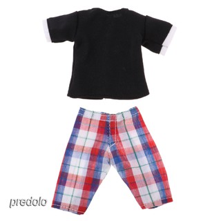[Predolo] Quần áo búp bê cho áo thun búp bê Áo quần ca rô Dress Up Accs