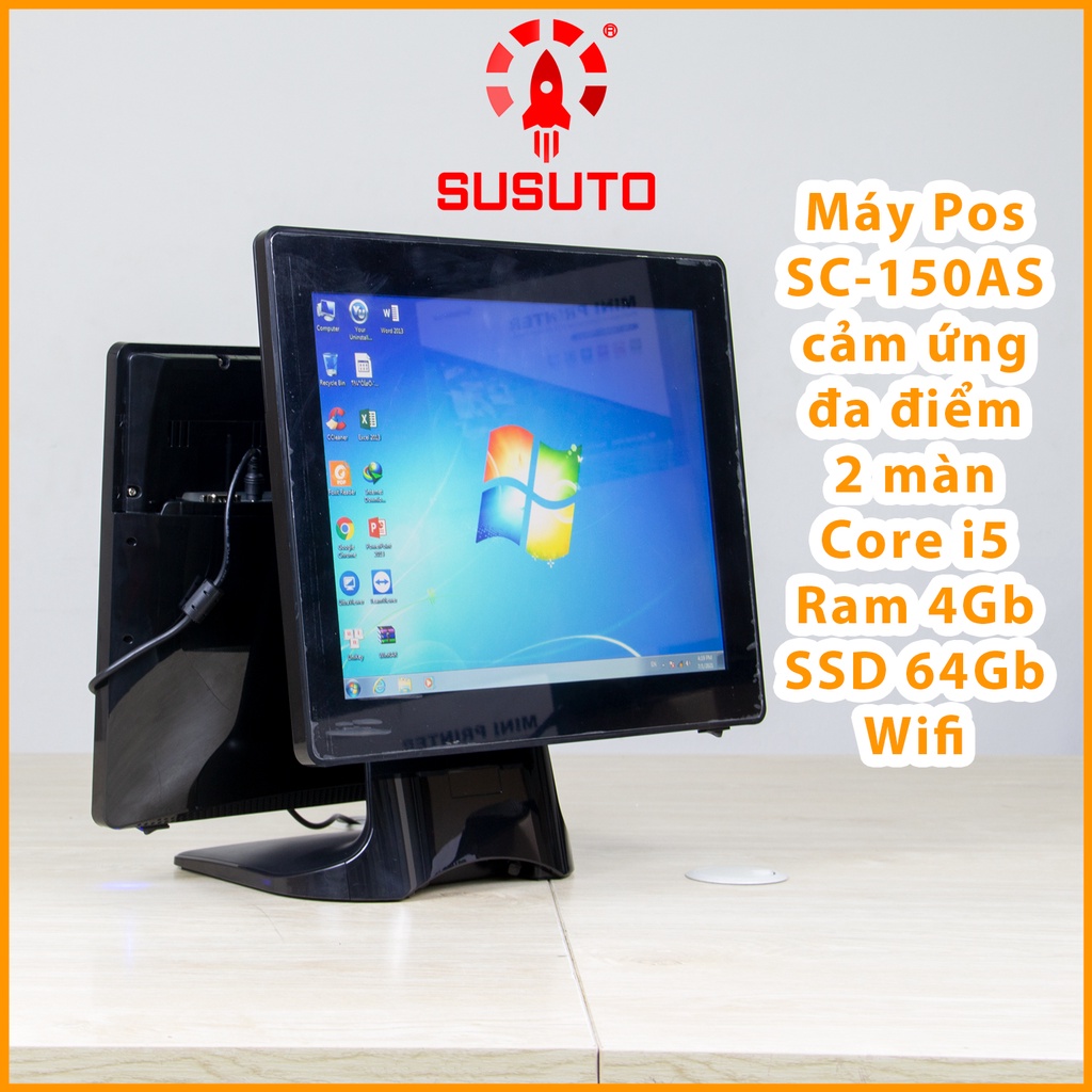 Máy POS bán hàng SC-150AS (i5, 4G DDR RAM, 64G SSD, 15 inch, Black, 2 màn)