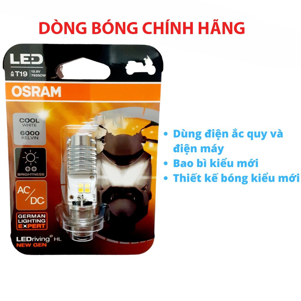 Bóng đèn LED OSRAM T19 Dream, Wave, Air Blade Thái tăng sáng trắng