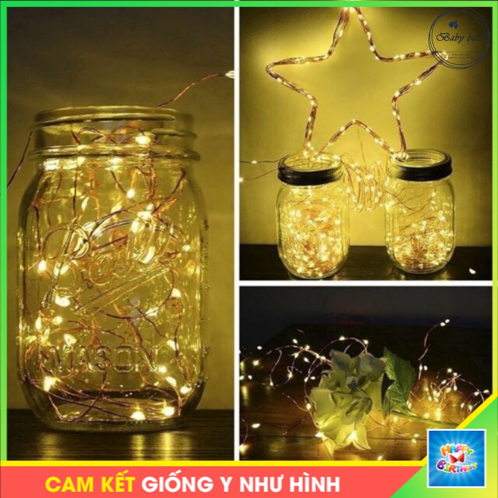 Đèn LED Đom Đóm 2m Bằng Pin có Chế Độ Chớp Nháy ( đã kèm pin)