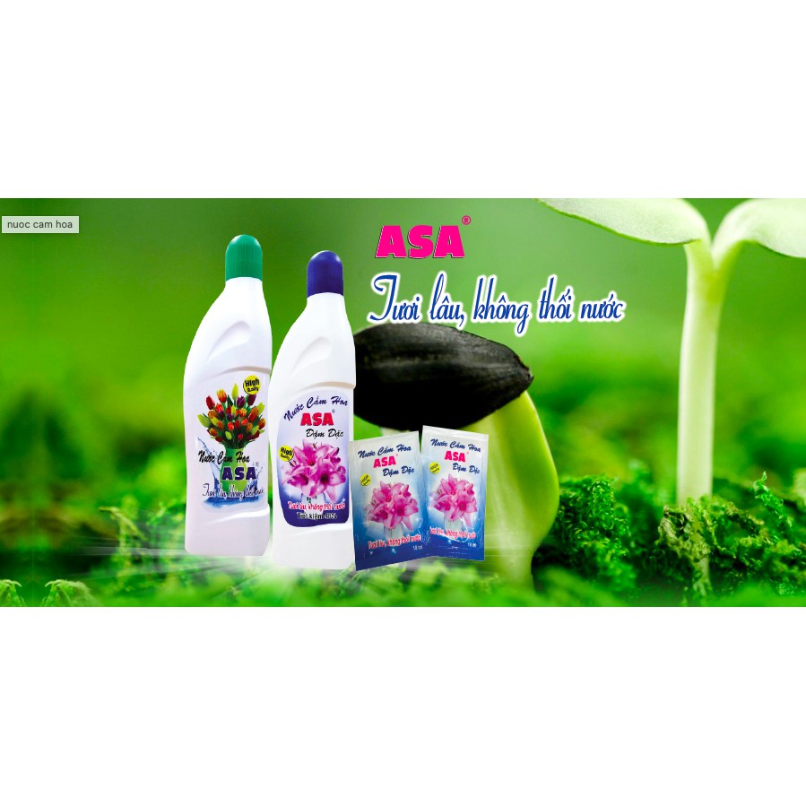 Nước cắm hoa Asa chai 400ml (giá khuyến mãi) giúp hoa tươi lâu và không thối nước