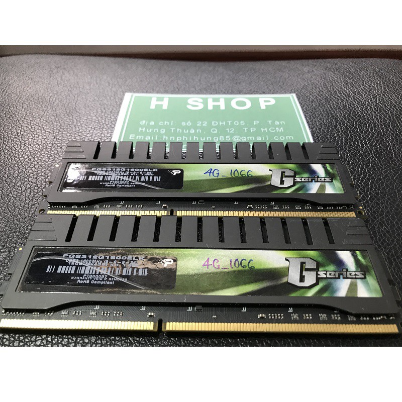 Ram tản nhiệt 4Gb DDR3 bus 1066 - 8500U, ram bộ hiệu Patriot, tháo máy chính hãng, bảo hành 3 năm