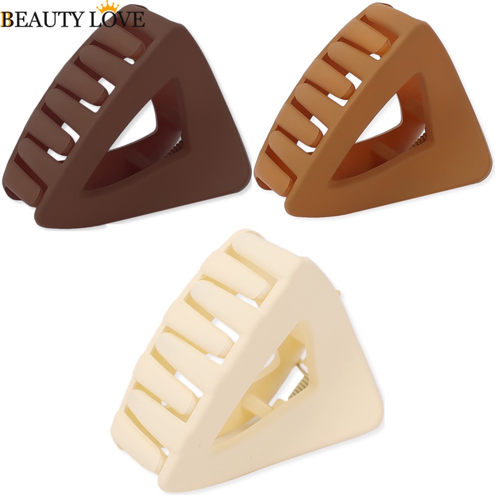 Kẹp Tóc Càng Cua Lớn Hình Tam Giác Bằng Acrylic Màu Trơn Thời Trang Phong Cách Hàn Quốc Dành Cho Bạn Nữ 1 Cái