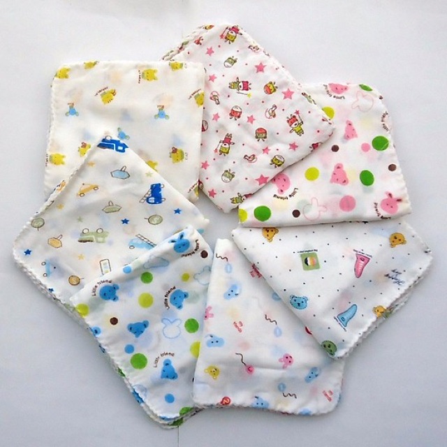 Set 10 Khăn Sữa Nhật Họa Tiết 32x32cm