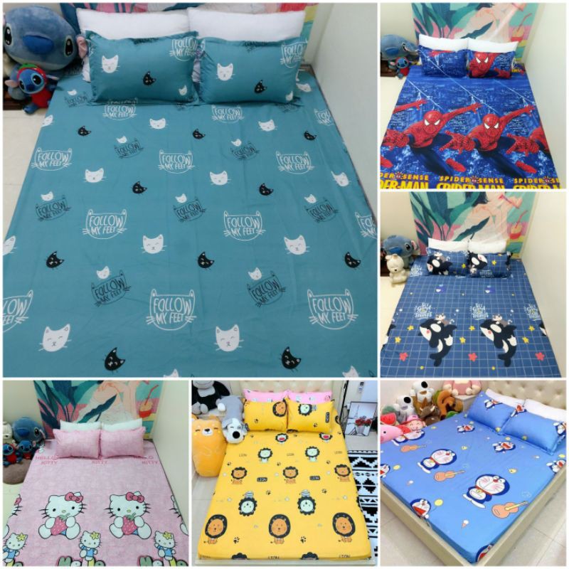Bộ ga gối drap 1m2 kèm 2 vỏ gối nằm cotton poly | BigBuy360 - bigbuy360.vn