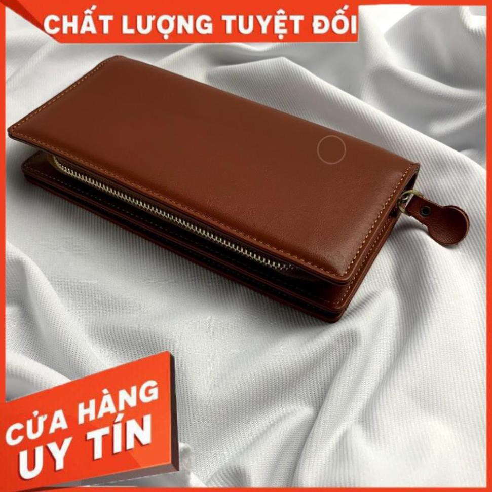 Ví da nam Clutch da Đen – Nâu, handmade được chế tác thủ công, độ bền cao,