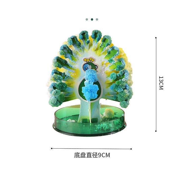Đồ chơi nuôi tinh thể con công mọc lông sặc sỡ (Magic Peacock) - Tinh thể KDP /  ADP