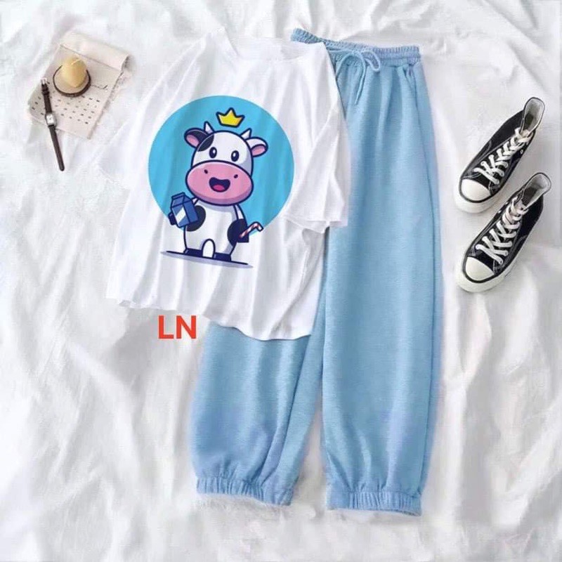 Sét áo in bò đủ kiểu +quần bom LN11