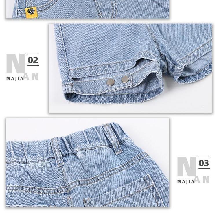 [Babycat Hàng Có Sẵn Quần Jean Ngắn Mỏng Phong Cách Nhật Bản Hàn Quốc Thời Trang Mùa Hè 2022 Dành Cho Bé Trai