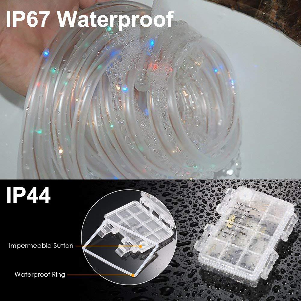8 Modes 100 Led Fairy String Lights with Battery Remote Timer Control Operated Waterproof Copper Wire Twinkle Light