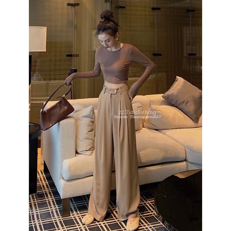 Quần tây ống suông rộng ulzzang/ chất vải mềm mịn mặc siêu tôn dáng