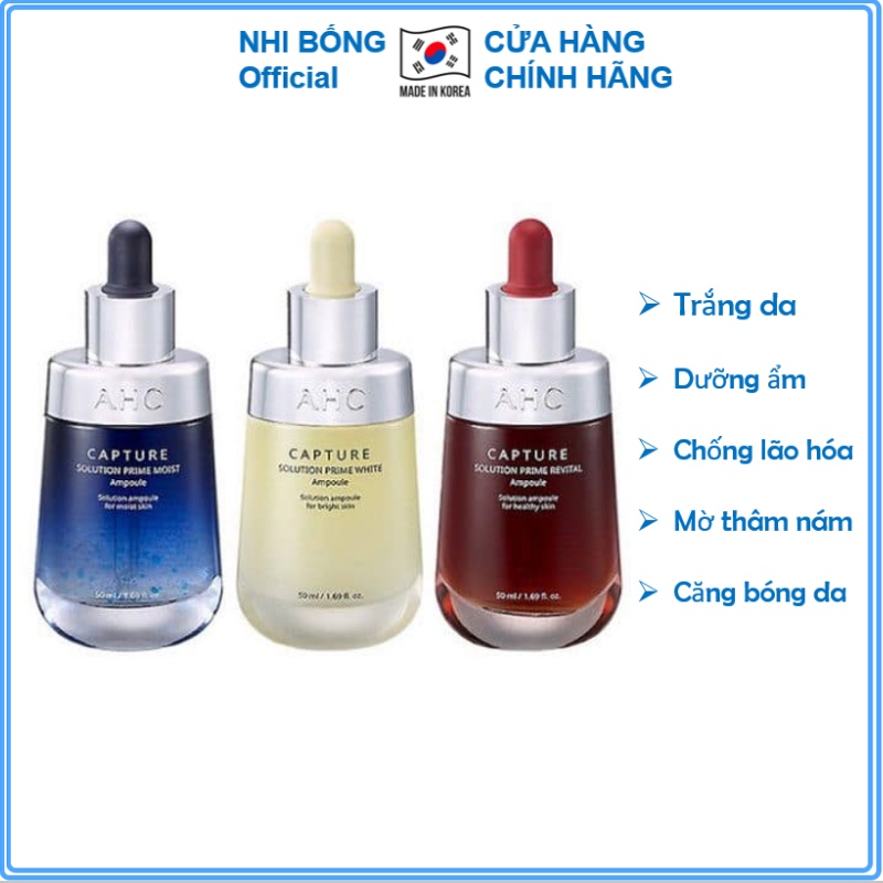 Serum dưỡng da - Tinh chất AHC Capture Solution PRIME Ampoule Vàng /  Xanh Dương / Đỏ Hàn Quốc 50ml