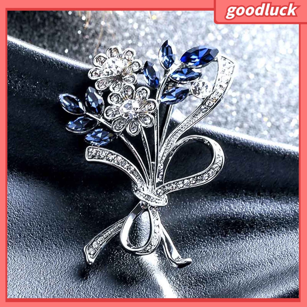 Ghim Cài Áo Hình Bó Hoa Đính Đá Nhân Tạo Thời Trang Cho Nữ
