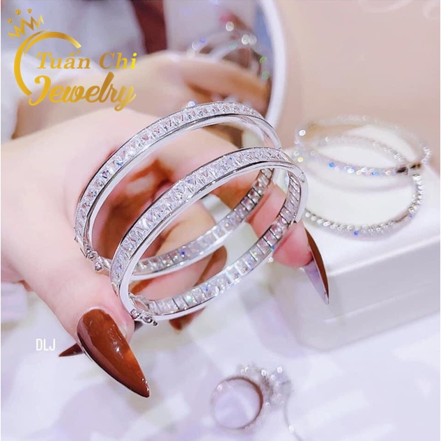 Lắc Tay Nữ Bản Đính Full Đá Cao Cấp, Bảo Hành Chất Lượng